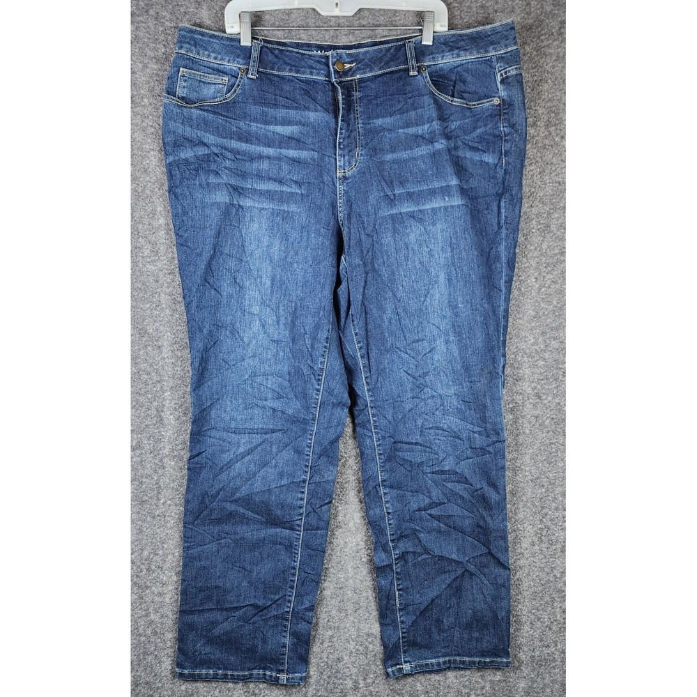 Westport Jeans Women 20W Blue Classic Fit Straight Leg Medium Wash Stretch